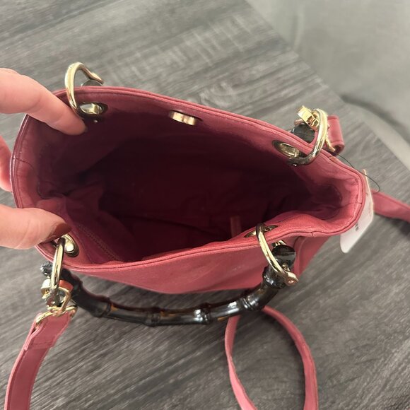 Free People Rose Leather Crossbody Bag with Bamboo Handle –(New with Tags) - Picture 2 of 3